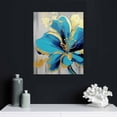 thumbnail image 4 of Nawypu  Modern Canvas Flower Wall Art Abstract Gold Teal Floral Paintings on Canvas Still Life Artwork for Home Kitchen Living Room Bedroom Classroom Decorations Wall Decor, 4 of 4