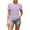 Purple, variant on Kezqiaxn Cute Tops for Women Striped Short Sleeve V-Neck Casual Shirts 2026 Fashion Clothing Blouses Summer Clothes
