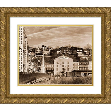 Evans, Walker 18x15 Gold Ornate Wood Framed with Double Matting Museum Art Print Titled - Part of Phillipsburg, New Jersey, 1935