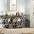 thumbnail image 5 of Tribesigns 70.9 Inches Extra Long Console Table, 3-Tier Narrow Sofa Table Behind Couch with Storage Shelves, Industrial Entryway Table for Living Room, Hallway, Entrance, Rustic Brown, 5 of 5