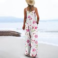 thumbnail image 3 of Nmnitkp Women's Summer Casual Overalls Loose Wide Leg Jumpsuits Boho Floral Printed Baggy Rompers with Pockets, 3 of 5