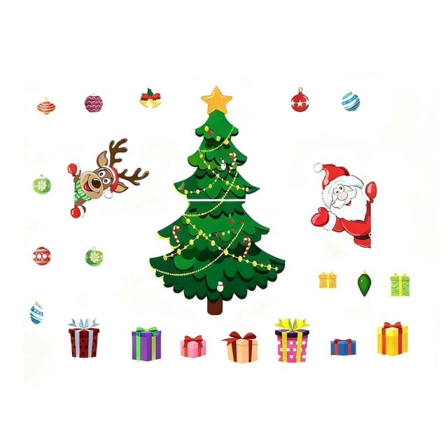 Christmas Tree Decorations,Christmas Tree Combination Fridge Magnet Decoration, Magnetic Garage Door Sticker for Holiday Season