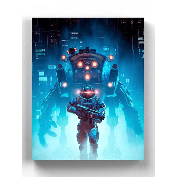 Sci Fi Futurepunk Mecha Wrapped Canvas -Image by Shutterstock,