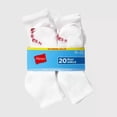 thumbnail image 2 of Hanes Boys' 20pk Ankle Socks - White, 2 of 5