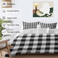 thumbnail image 4 of Black and White Checkered Duvet Cover Set, Farmhouse Buffalo Plaid Soft Duvet Cover Twin Size Bedding Set 4 Pieces, 1 Quiltcover and 2 Pillowcases with Zipper, 1 Bed Sheet for All Seasons, 4 of 9