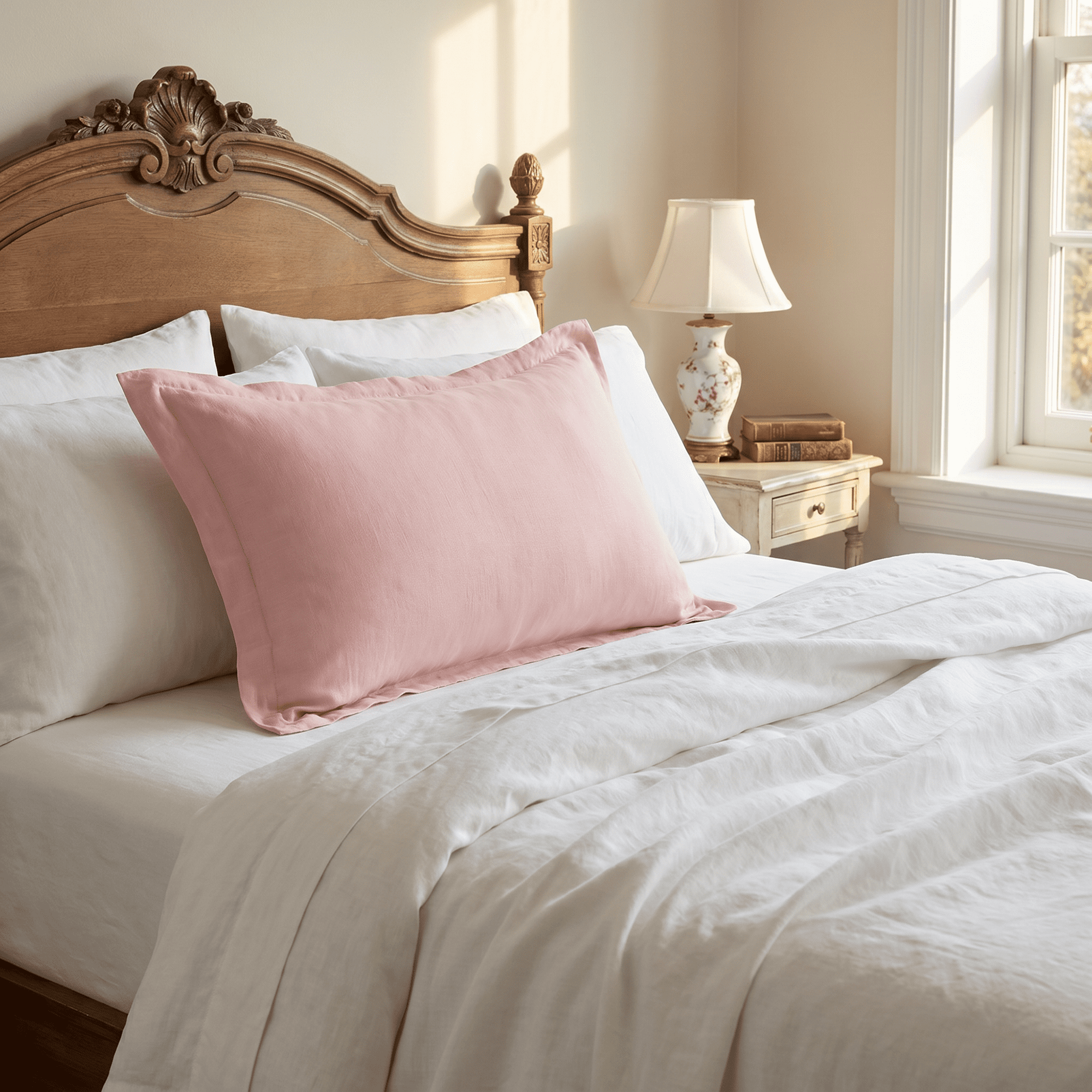 Unique Bargains 2 Pack Cotton Pillowcase Smooth Comfortable Envelope Closure Light pink