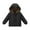 Black, variant on YHAJDS Kids Winter Coat Fleece Lined Thickened Solid Color Coat with Pockets Zip Hooded Warm for Boys and Girls Winter Outerwear