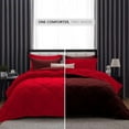 thumbnail image 2 of DNG Creations 1 Piece Solid Reversible Diamond Pattern Comforter 550 GSM All Season 800 TC, 100% Egyptian Cotton - Oversized King - Size ( Wine/Red Colour ), 2 of 7