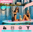 thumbnail image 5 of Quashley Pink Inflatable Paddle Board, 11 ft x 34 inch Wide All-Around SUP Board with Paddle, Hand Pump, Backpack and Leash, 5 of 7