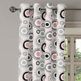 thumbnail image 3 of Ambesonne Geometric Grommet Curtain, Circlular Doodles, 50" x 63", Grey Pale Pink White, 3 of 6