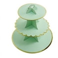 thumbnail image 4 of BalsaCircle 3 Tiers Mint Green Gold Trim 13" Cake Cupcake Stand Birthday Party Wedding Centerpieces Decorations, 4 of 8