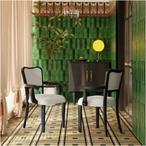 JERFIT Traditional Dining Chairs Set of 2, Upholstered Arm Chairs with Cabriole Legs, Beige Fabric and Solid Hardwood Frame for Kitchen Dining Room