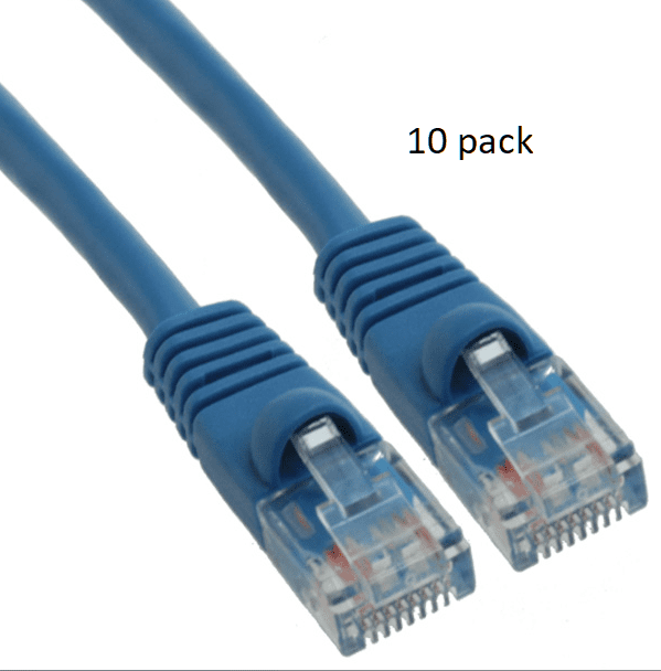 Green 1ft Cat6 UTP 550MHz Copper Patch Cable Category 6 Unshielded Twisted Pair Snagless Network Internet Cord Molded Boots Black 10 Pack
