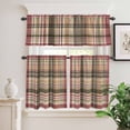 thumbnail image 2 of 3 Piece Kitchen Curtains and Valances Set Buffalo Plaid Cafe Curtains 24 Inch Length Modern Farmhouse Colorful Checkered Valance & Tier Curtain for Living Room Bedroom Small Window 54"x18"+27"x24"*2, 2 of 6
