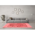 thumbnail image 3 of Ahgly Company Machine Washable Indoor Square Abstract Red Modern Area Rugs, 5' Square, 3 of 4