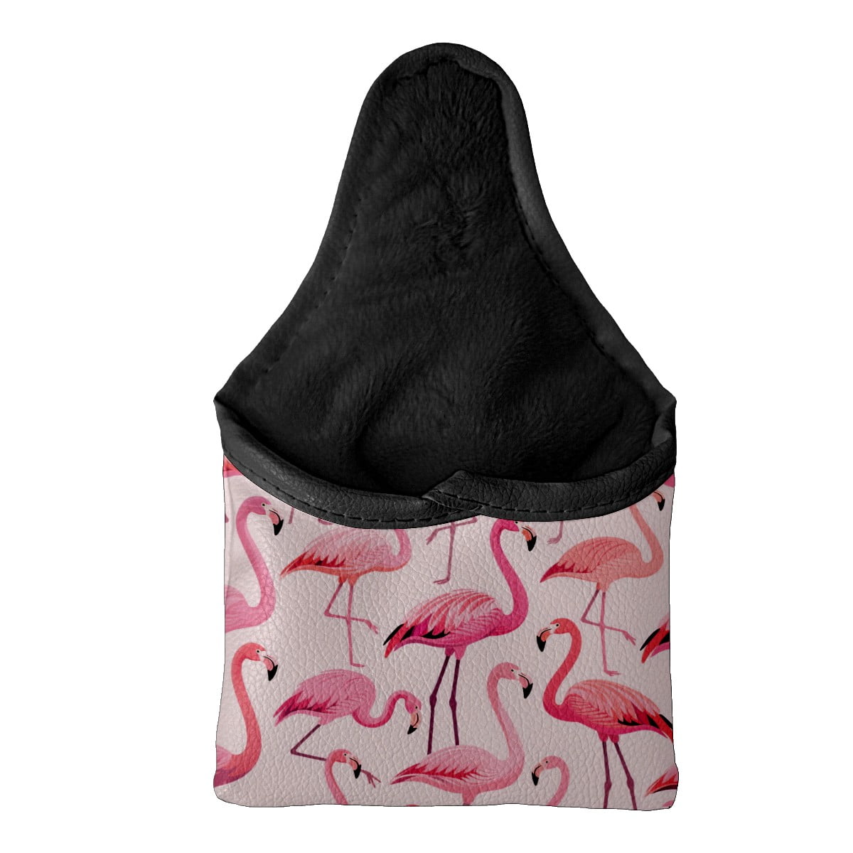 Golf Mallet Putter Cover Premium Leather Golf Putter Head Cover with Magnetic Closure, Golf Cover for Men and Women Flamingo Pattern