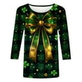 thumbnail image 4 of Ounisa St. Patrick's Day Sweatshirt for Womens Clover Graphic T-Shirts Patty's Day Color 3/4 Sleeve Tee Tops, 4 of 6