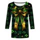 thumbnail image 4 of RKSTN St Patricks Day 3/4 Sleeve Tops for Women Oversized Crewneck St Paddy's Day Lucky Shamrocks Graphic Print T Shirt Womens Casual Solid Plus Size Round Neck Loose Three Quarter Sleeve Shirts, 4 of 6