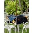 thumbnail image 4 of Outdoor Tablecloth with Umbrella Hole Zipper Yellow Stars Round Tablecloth 60" Waterproof Outside Table Cloth Elegant Sky Classic Black Art Patio Table Cover Tablecloths for Picnic Party, 4 of 8