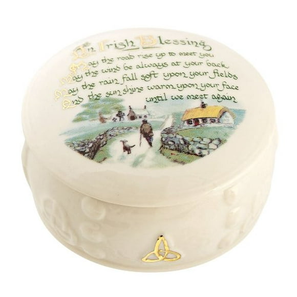 Belleek Irish Blessing Box, 3"