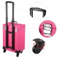 thumbnail image 4 of Byootique Pink Rolling Makeup Case Trolley on Wheels Cosmetic Artist Nai Polish Tattoo Train Organizer with Keys & DrByootiqueers, 4 of 12