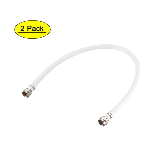 Uxcell RG6 Coaxial Cable With F Type Male to F Type Male Connectors 1 ft 2Pcs
