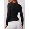 thumbnail image 5 of ANRABESS Women's Long Sleeve Shirts Fall Henley Top Soft Ribbed Knit Button Up Slim Fitted T-Shirts Layering Basic Tee Trendy Casual Going Out Fall Outfits Fashion Clothing Black Medium, 5 of 9