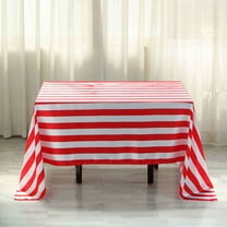 Efavormart 60"x102" Red & White Stripe Satin Rectangle Tablecloth Seamless Tablecloth For Wedding Party Event