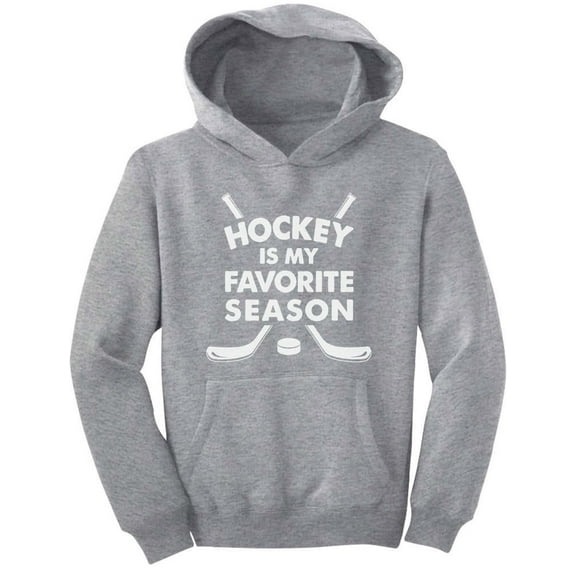 Hockey Season Pullover Kids Hoodie - Perfect Gift for Young Hockey Lovers - Quality Cozy Fleece Pullover - Athletic-Inspired Apparel - Boys and Girls Sporty Gray Hoodie - Small Gray