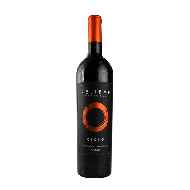 Vino Tinto Relieve Ciclo 750 ml Vid Mexicana Nebbiolo 100% San Antonio de las Minas Baja California