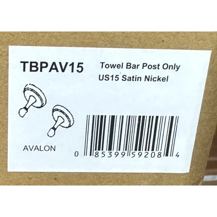 Delta Avalon Towel Bar Post Only Satin Nickel Finish Brand New Bathroom Tbpav15