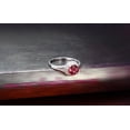 thumbnail image 4 of Spilt Shank 2 Carat 6mm Round Cut Red Ruby And Moissanite Diamond Halo Engagement Ring in 10k White Gold for Women, 4 of 5