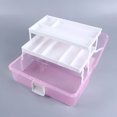 thumbnail image 2 of MasteelfCA Craft Storage Container Box Portable Multi-function Painting Box with Three Layers (Pink), 2 of 7