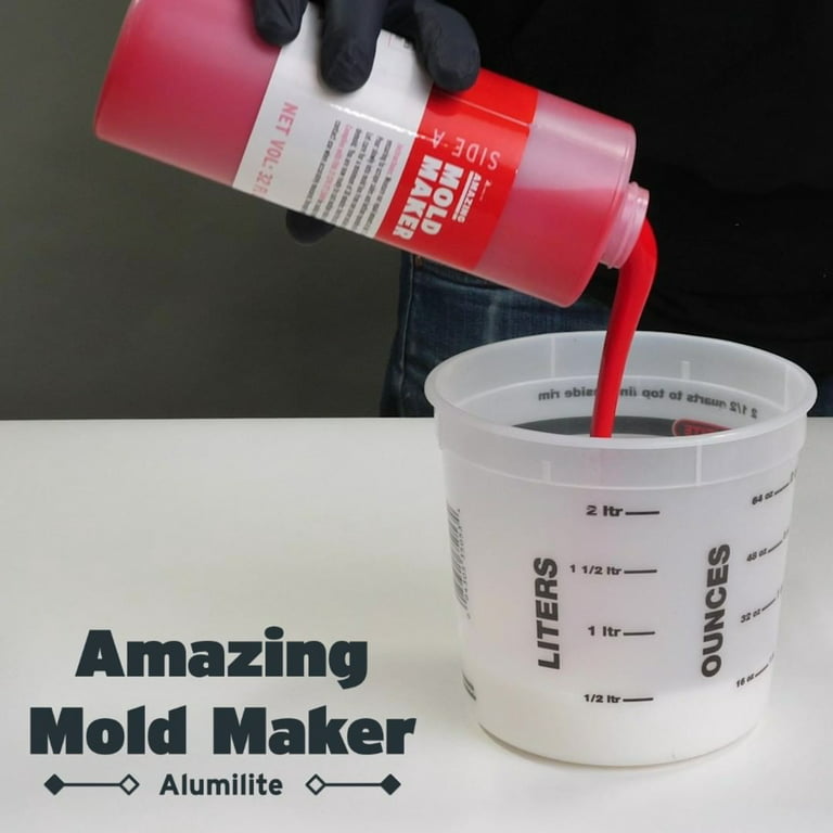 Alumilite Amazing Mold Maker [32 fl oz A + 32 fl oz B(64 ounces) 2-Part  Mix] Platinum Fast-Cure Silicone Molding Compound Casting DIY Epoxy, Resin