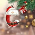 thumbnail image 4 of Beautynvta 26 Initial Letters Ornaments Christmas Tree Decoratin, 3.15'' Acrylic Red Hat Christmas Letter Pendant, Personalized Alphabet Hanging Ornaments Gift, C, 4 of 9