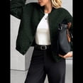 thumbnail image 4 of Chaqueta Corta de Piel Sintética para Mujer, Otoño-Invierno, con Cremallera y Bolsillos. Abrigos con Bolsillo. Negro M, 4 of 8