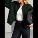 thumbnail image 4 of Chaqueta Corta de Piel Sintética para Mujer, Otoño-Invierno, con Cremallera y Bolsillos. Abrigos con Bolsillo. Negro XL, 4 of 8