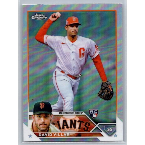 2023 Topps Chrome Refractors #117 David Villar San Francisco Giants Baseball Card