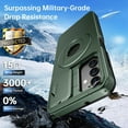 thumbnail image 5 of for Samsung Galaxy A13 Case/ A04S Case with Sliding Camera Lens Cover and Glass Screen Protector -  Kickstand - Shockproof Protective Phone Case for Men Women Girls - Dark Green, 5 of 7
