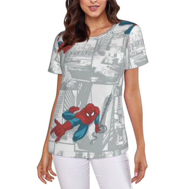 Spider-Man Women's Crew Neck Short Sleeve T-Shirt