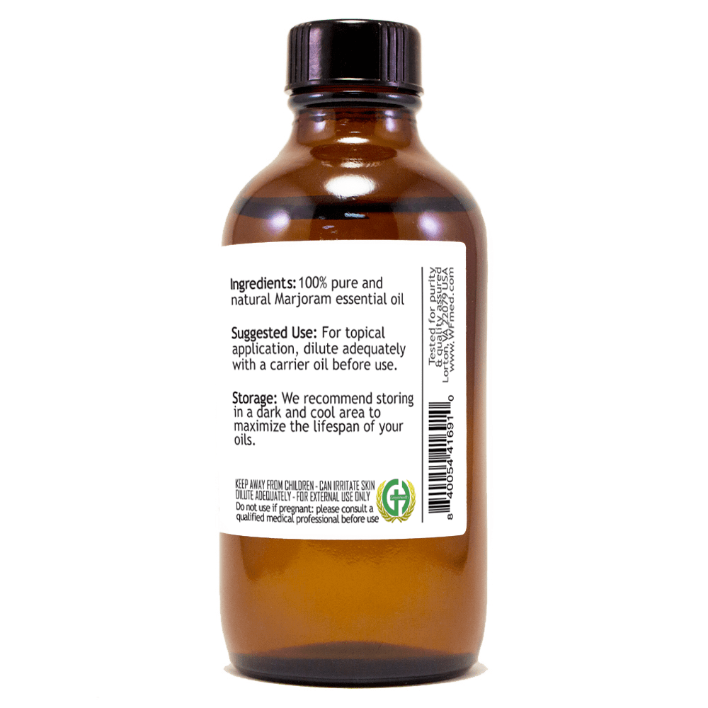 Marjoram Essential Oil - 4 fl oz - Amber Glass Bottle w/ Cap