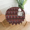 thumbnail image 6 of Round Tablecloth 60 Inch, Ethnic African Mud Cloth Tribal Print Tablecloth Washable Wipeable Polyester Fabric Table Cloth Cover for Farmhouse Holiday Party Outdoor Home Kitchen Dining Decor, Brown, 6 of 6