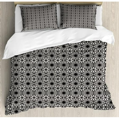 Ethnic Queen Size Duvet Cover Set Arabic Geometrical Design With