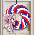 thumbnail image 6 of GFHFHITJ Patriotic Wreath for Front Door, Artificial Red White Blue Wreath Decorations, Summer Hanging Wreath for Memorial Day July 4th Home Decor, 6 of 7