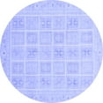 thumbnail image 1 of Ahgly Company Machine Washable Indoor Round Abstract Blue Modern Area Rugs, 6' Round, 1 of 4