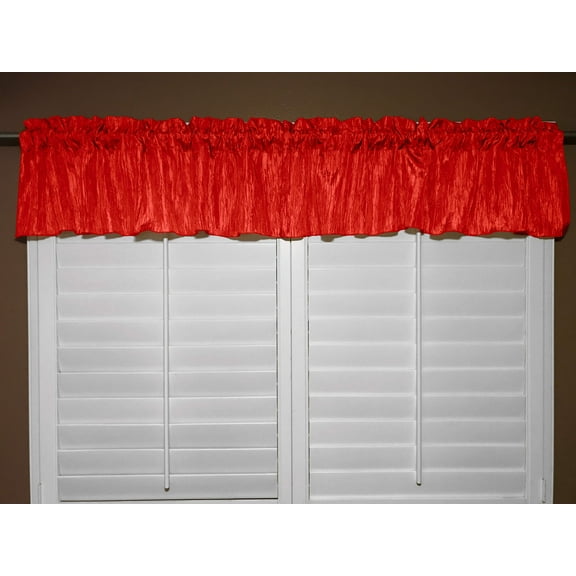 crinkle taffeta window valance 52 wide red