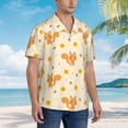 thumbnail image 5 of Fotbe Squirrel And Leaves Hawaiian Shirt for Men Unisex Summer Beach Casual Short Sleeve Cotton Linen Button Down Shirts-X-Large, 5 of 9