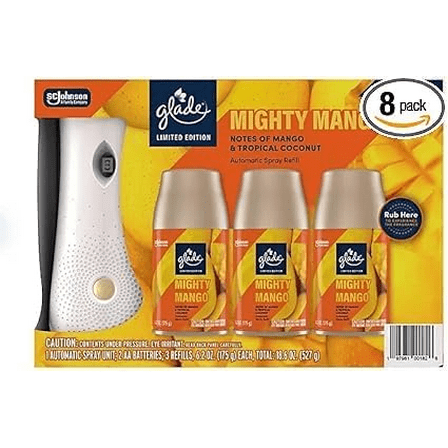 Automatic Spray Air Freshener, Mighty Mango Scents 1 Holder   3 Refills (Mighty Mango)