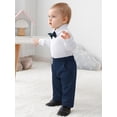 thumbnail image 5 of 4pcs Infant & Toddler Clothing Boy'S Classic Gentleman'S Suit Long Sleeve 1pc Shirt, Vest, Pants, Bow Tie Suit Dress Suit, 5 of 8