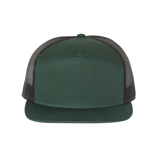 Richardson Seven-Panel Trucker Cap, One Size, Dark GreenBlack